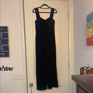 Cider Black Velvet Jumpsuit